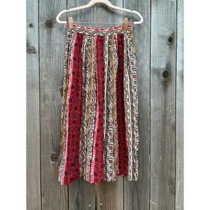 Vintage Fundamental Things Petite Floral Striped Prairie Boho Skirt - Size 6P
